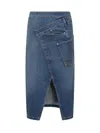 Jw Anderson Jwanchor Twisted Midi Skirt In Blue