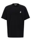 Jw Anderson Black Crewneck T-shirt With Anchor Embroidery On The Front