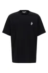 Jw Anderson Black Crewneck T-shirt With Anchor Embroidery On The Front In Cotton Man