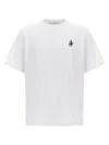 Jw Anderson Men White Crewneck T-shirt With Logo Embroidery On The Front In Cotton Man
