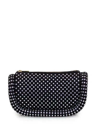 Jw Anderson Leather Crystal-embellished Bumper Shoulder Bag In Black