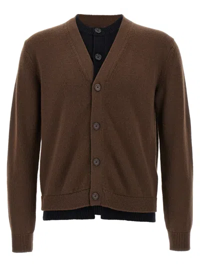 Jw Anderson J.w.anderson 'contrast Layered' Cardigan In Brown