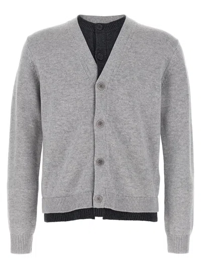 Jw Anderson J.w.anderson 'contrast Layered' Cardigan In Gray