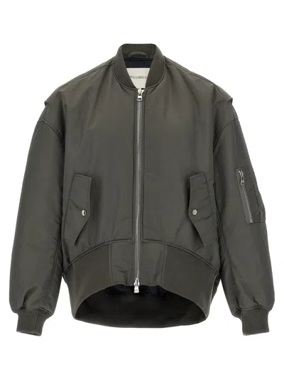 Jw Anderson J.w.anderson 'curved Hem' Bomber Jacket In Gray