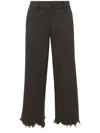 Jw Anderson Straight-leg Trousers With Distressed Effect And Check Print In Grey