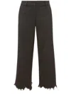Jw Anderson Distressed Checked Pants In Grey