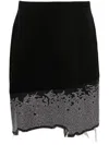 Jw Anderson Distressed Crystal-embellished Skirt In Black