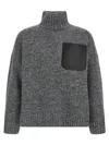 Jw Anderson J.w.anderson 'leather Patch Pocket' Sweater In Gray