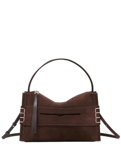 Jw Anderson J.w.anderson Loafer Leather Shoulder Bag In Brown