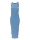 Jw Anderson J.w.anderson Logo Ribbed Dress In Light Blue