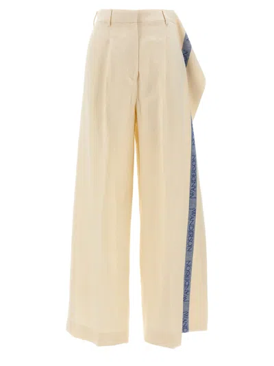 Jw Anderson J.w.anderson Logo-banded Wide-leg Trousers In Black