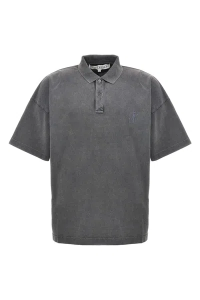 Jw Anderson J.w.anderson Men 'anchor' Polo Shirt In Gray