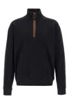 Jw Anderson Black Sweatshirt With Front Zip And Embroidered Logo On The Sleeve In Cotton Man In Black