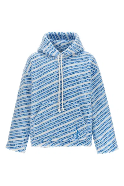 Jw Anderson J.w.anderson Men Logo Embroidered Hoodie In Blue