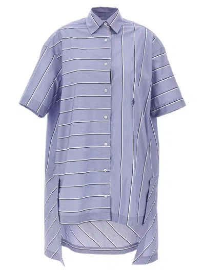 Jw Anderson J.w.anderson Patchwork Striped Shirt Dress In Purple