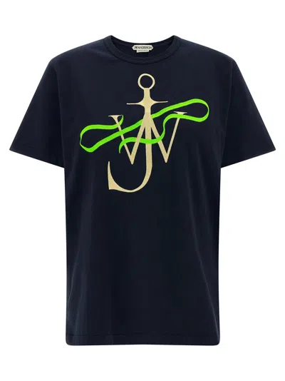Jw Anderson J.w.anderson Ribbon Anchor Embroidery T-shirt In Red