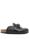 JW ANDERSON J.W. ANDERSON BLACK LEATHER GOURMET CHAIN FLATS