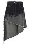 Jw Anderson Asymmetric Degrade Stud High-low Denim Skirt