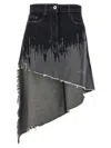 Jw Anderson Asymmetric Degrade Stud High-low Denim Skirt In 灰色的