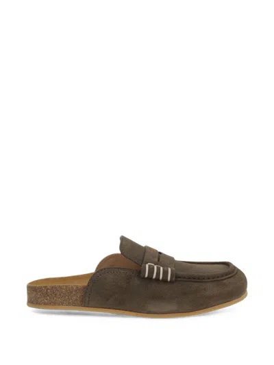 Jw Anderson J.w.anderson Stitch Leather Slippers In Brown