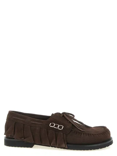 Jw Anderson J.w.anderson Suede Volant Boat Shoe In Brown