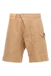 Jw Anderson Beige Bermuda Shorts With Patch Pocket With Logo On The Front