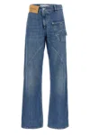 Jw Anderson Twisted Denim Trousers Embroidered Pocket