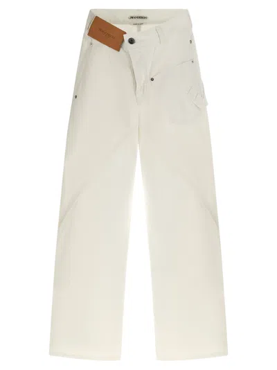 Jw Anderson J.w.anderson 'twisted Workwear' Jeans In White
