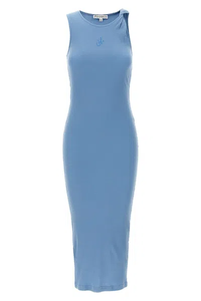 Jw Anderson J.w.anderson Women Logo Ribbed Dress In Blue