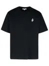 Jw Anderson Black Crewneck T-shirt With Anchor Embroidery On The Front In Cotton Man In Black