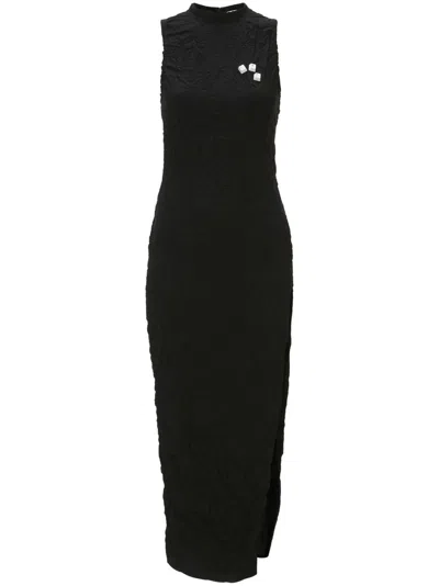 Jw Anderson Keyboard Crinkled-finish Dress In Black