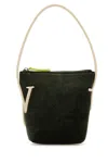 Jw Anderson Mini Anchor Hobo - Chenille Top Handle Bag In Khaki