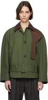 Jw Anderson Rounded Blouson Jacket In 290 Khaki/chestnut
