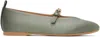 Jw Anderson Khaki Satin Ballerina Flats In 302 Military Green