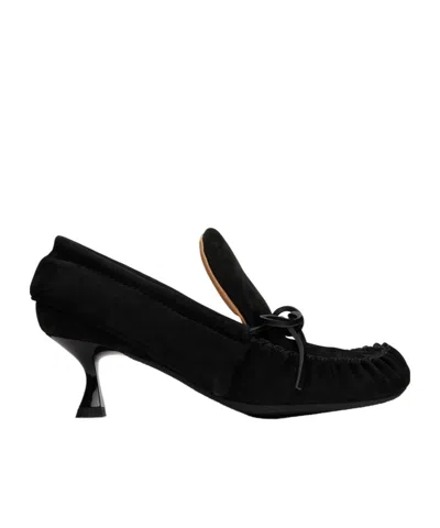 Jw Anderson Kitten Lace Detail Heels In Black