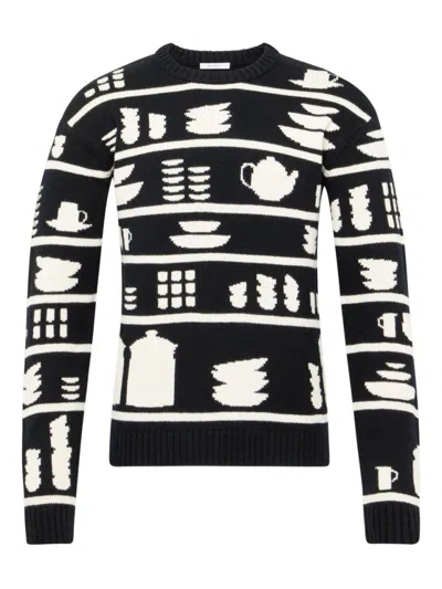 JW ANDERSON KNIT SWEATER WITH KITCHENWARE MOTIFS