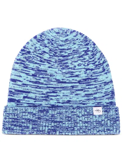 Jw Anderson Knitted Beanie Hat In Blue