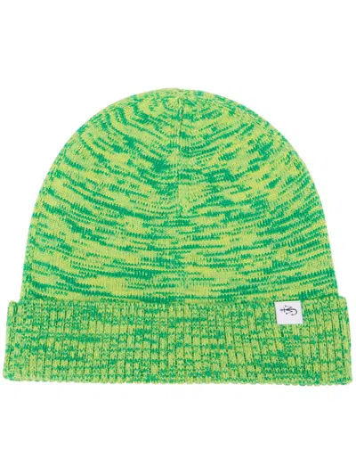 Jw Anderson Knitted Beanie Hat In Green