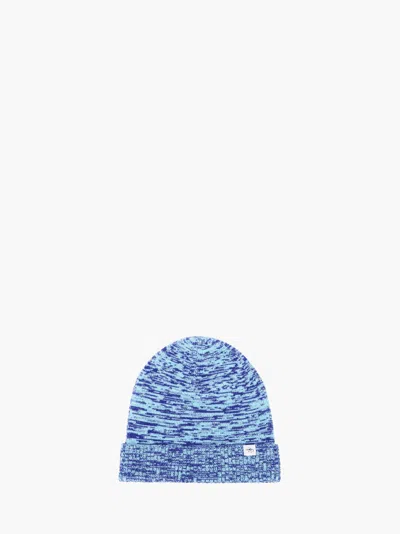 Jw Anderson Knitted Beanie Hat In Blue