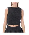 Jw Anderson Knitted Cropped Tank Top In Black