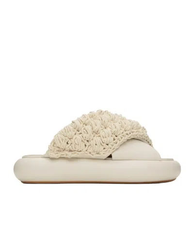 Jw Anderson Knitted Detail Sandals In Nude