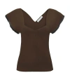 JW ANDERSON JW ANDERSON KNITTED FRILL-TRIM TOP