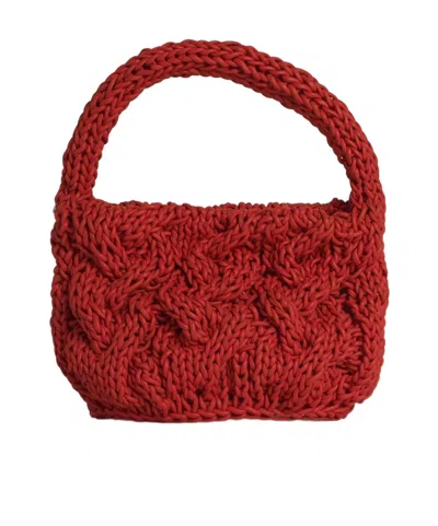 Jw Anderson Knitted Handbag In Red