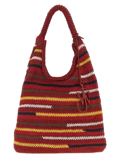 JW ANDERSON KNITTED HOBO SHOULDER BAGS RED