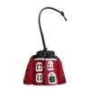 Jw Anderson House Cardigan Crocheted Cotton And Leather Bag Charm In Red