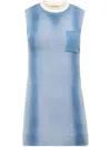 Jw Anderson Layered-neck Cotton-wool Mini Shift Dress In Blue