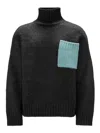 Jw Anderson Patch Pocket Turtleneck Sweater In Azul