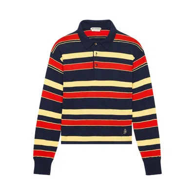 Pre-owned Jw Anderson Knitted Rugby Polo 'navy' | Blue | Men's Size M