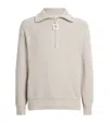 Jw Anderson Knitted Stripe Half-zip Sweater In Green