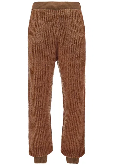 Jw Anderson Knitted Track Pants In Neutrals